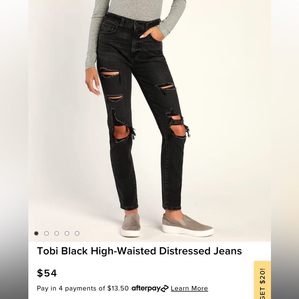 Tobi Black High Waisted Distressed Jeans